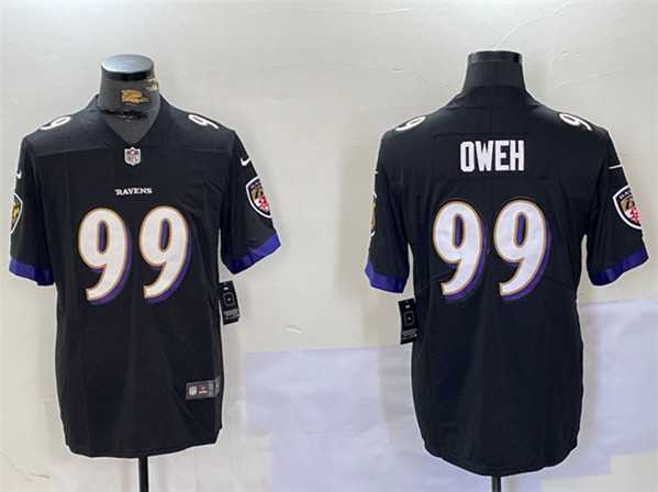 Mens Baltimore Ravens #99 Jayson Oweh Black Vapor Limited Limited Football Jersey